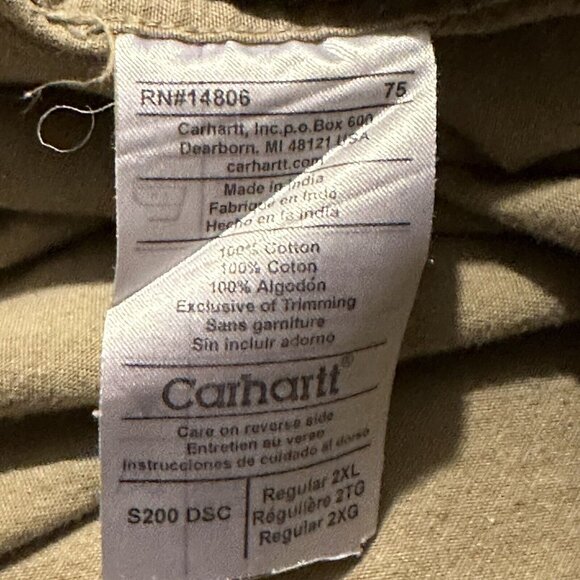 Carhartt National Park Volunteer Beige Short Sleeve Shirt with Patch & Button Po - Picture 14 of 16